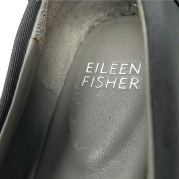 Eileen Fisher Grosgrain Ballet Flats With Hidden Low Wedge Gray Size 6 - Picture 10 of 10